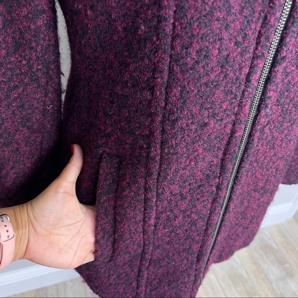 Anne Klein red/maroon marbled hooded full zipper warm coat size S - Picture 6 of 12